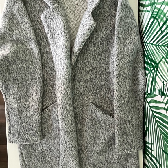 Zara M Heather Grey Long Sweater Coat Jacket - Picture 5 of 6
